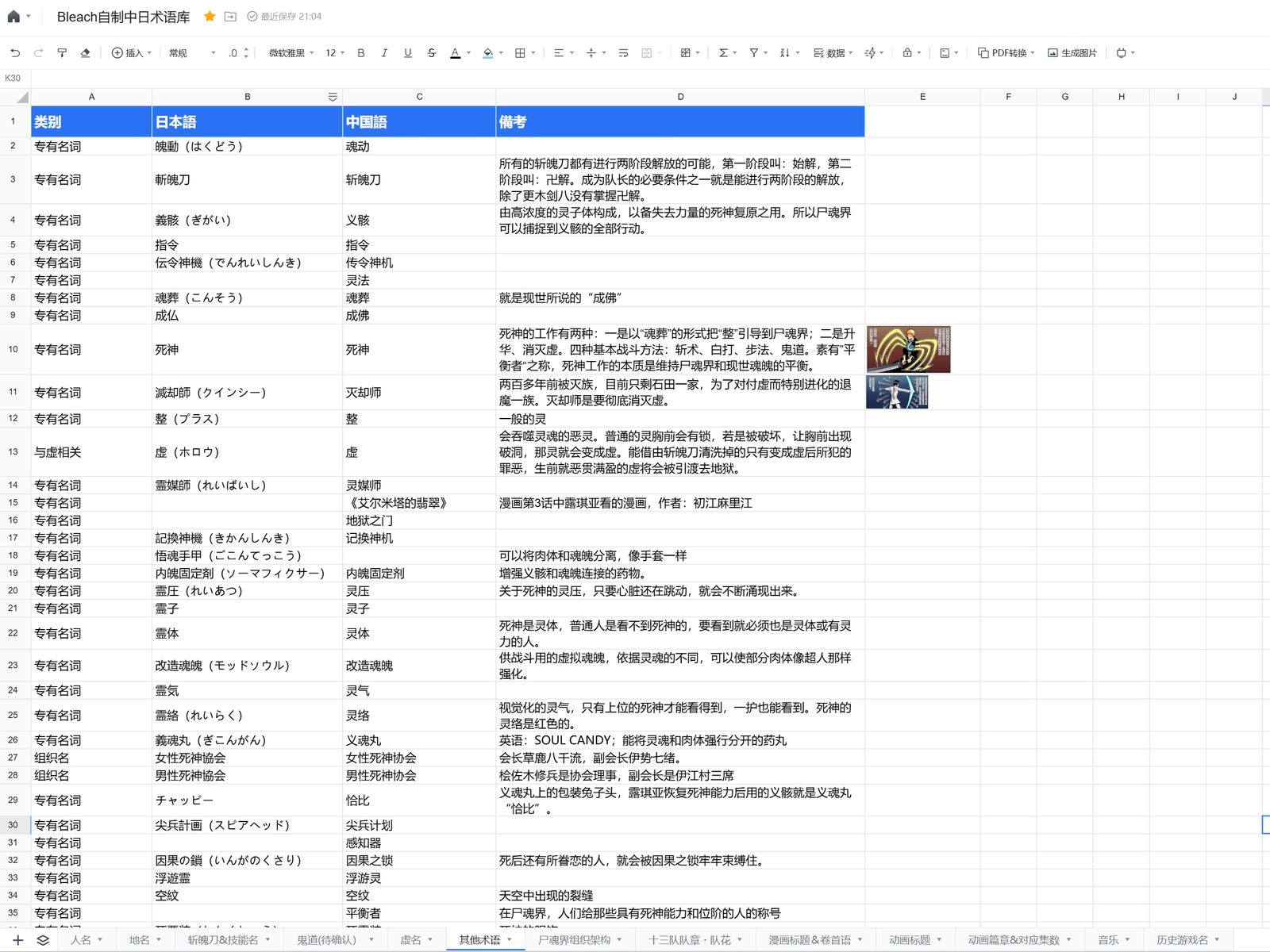 术语库截图 - 详细设定